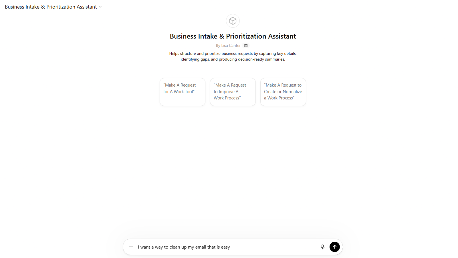 Initial messy user request before clarification.